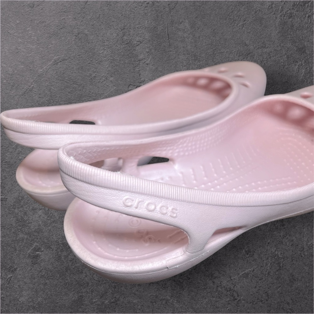 Rare Crocs Flats Women's Size 7 Kadee Round Toe Slip On Ballet Pink Rubber - Picture 5 of 7